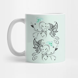 Butterfly in tattoo style (Print on Front and back) Mug